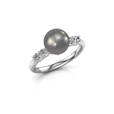 Ring Cecile 950 Platin Grau Perl 8 mm
