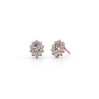 Boucles d'oreilles Leesa 585 or rose diamant synthétique 1.40 crt