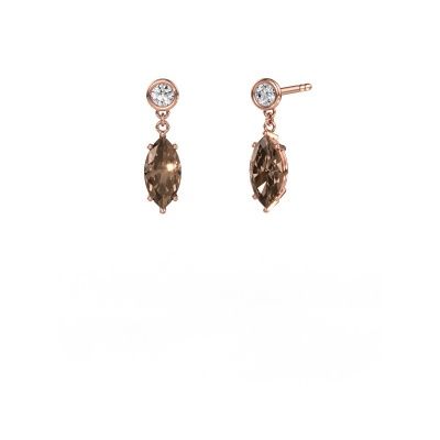 Pendants d'oreilles Lacey MRQ 585 or rose diamant brun 2.20 crt