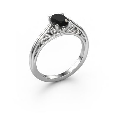 Engagement ring Shannon ovl 950 platinum black diamond 1.05 crt