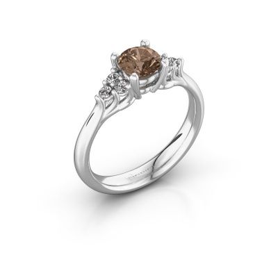 Verlobungsring Monika RND 950 Platin Braun Diamant 0.80 crt