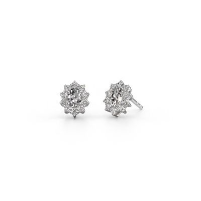 Boucles d'oreilles Leesa 585 or blanc diamant synthétique 1.40 crt