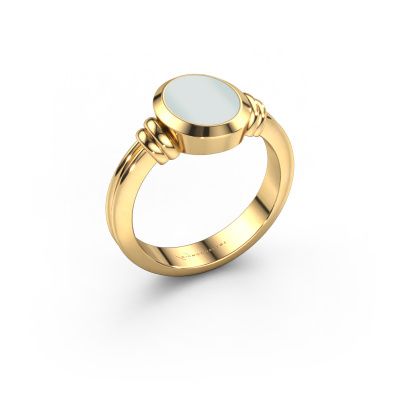 Pinky ring Jake 1 585 gold green sardonyx 10x8 mm