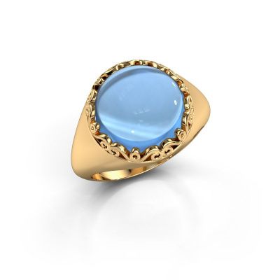 Ring Birgit 585 goud blauw topaas 12 mm