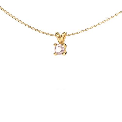 Pendant Sam RND 585 gold morganite champagne 5 mm