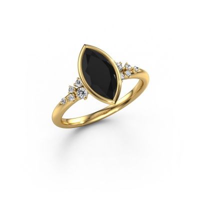 Bague de fiançailles Aliyah MRQ 585 or jaune diamant noir 1.633 crt
