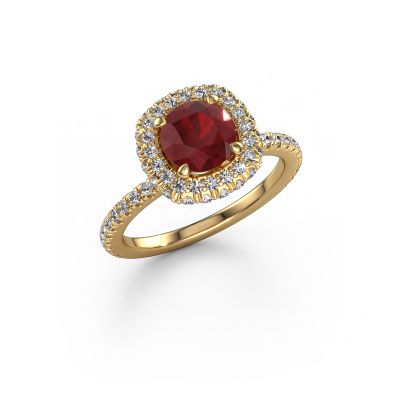 Engagement ring Talitha RND 585 gold ruby 6.5 mm
