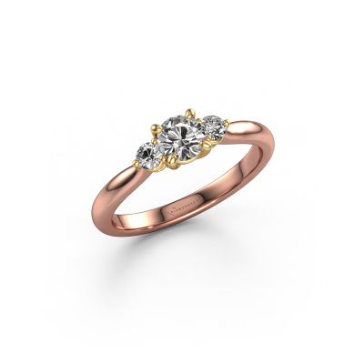 Engagement ring Lieselot RND 585 rose gold diamond 0.56 crt