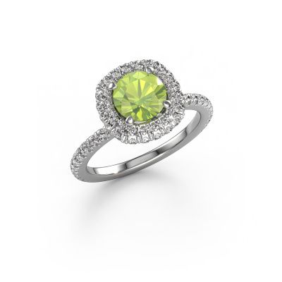Engagement ring Talitha RND 585 white gold peridot 6.5 mm
