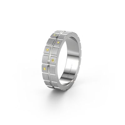 Bague d'amitié WH2011L 950 platine saphir jaune ±5x1.8 mm
