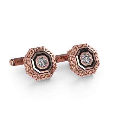 Manschettenknöpfe Dion 585 Roségold Zirkonia 5 mm