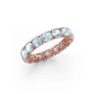 Stackable ring Vivienne 4.0 585 rose gold aquamarine 4 mm