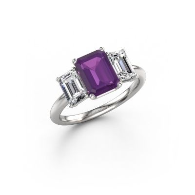 Engagement ring Sandra 950 platinum amethyst 8x6 mm