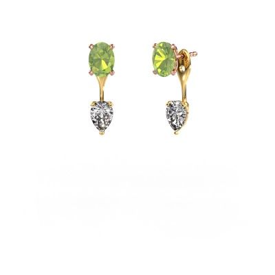 Pendants d'oreilles Kate OVL-PER 585 or rose péridot 7x5 mm