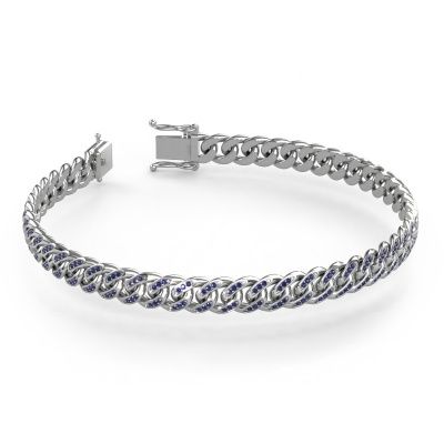 Cuban bracelet ±0.31 in white gold sapphire