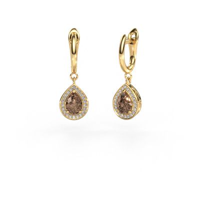 Pendants d'oreilles Ginger 1 585 or jaune diamant brun 1.52 crt