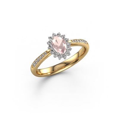 Engagement ring Tilly ovl 2 585 gold morganite champagne 7x5 mm