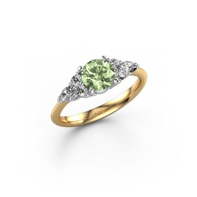 Engagement ring Melani RND 585 gold green lab grown diamond 6 mm