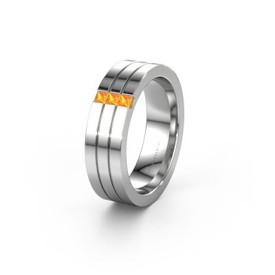 Wedding ring WH0428L16BP 950 platinum citrin ±6x2 mm