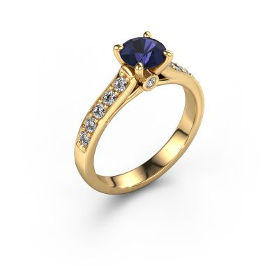 Engagement ring Valorie RND 2 585 gold sapphire 6.5 mm