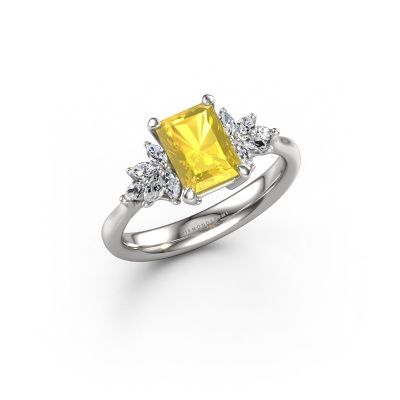 Verlobungsring Fiona RAD 950 Platin Gelb Saphir 7.5x5.5 mm