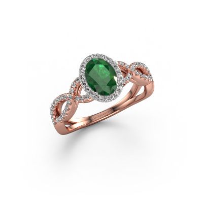 Engagement ring Dionne ovl 585 rose gold emerald 7x5 mm