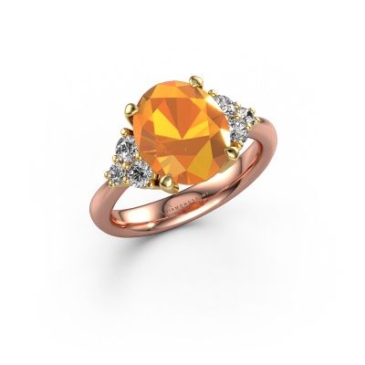 Bague de fiançailles Aleida OVL 1 585 or rose citrine 9x7 mm
