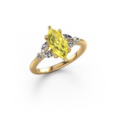 Engagement ring Megan MRQ 585 gold yellow lab grown diamond 11x5.5 mm