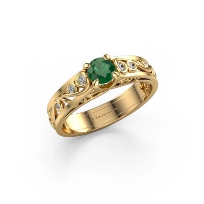 Ring Quinty 585 gold emerald 4.7 mm