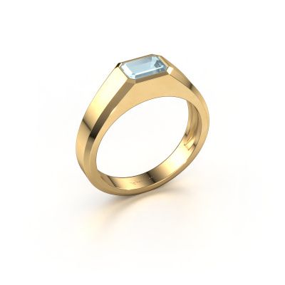 Men's ring Dylan 1 585 gold aquamarine 7x5 mm
