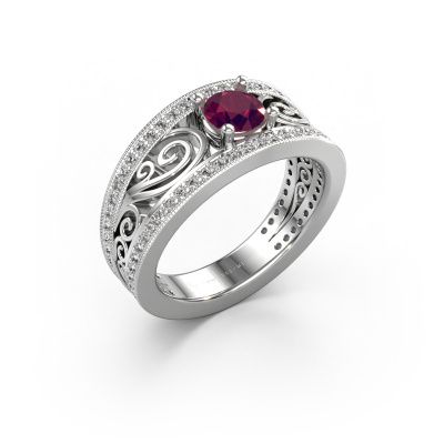 Engagement ring Julliana 585 white gold rhodolite 5 mm