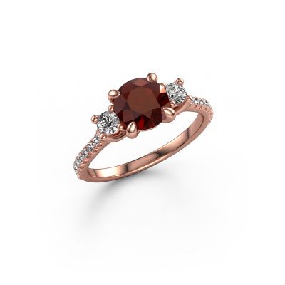 Engagement ring Jesica 585 rose gold garnet 6.8 mm