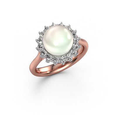 Ring Akiko 585 rosé goud witte parel 8 mm