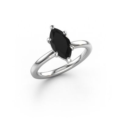 Engagement ring Simone MRQ 2 585 white gold black diamond 1.556 crt