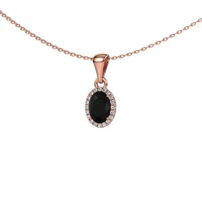 Anhänger Seline ovl 585 Roségold Schwarz Diamant 1.15 crt
