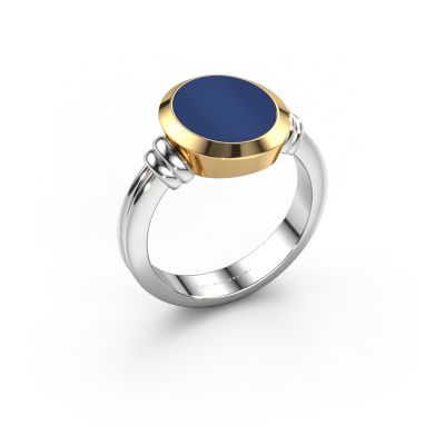 Chevalière Jake 2 585 or blanc lapis lazuli 12x10 mm