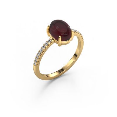 Ring Becky 585 gold garnet 7x5 mm