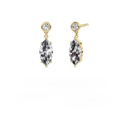 Drop earrings Lacey MRQ 585 gold lab grown diamond 4.30 crt