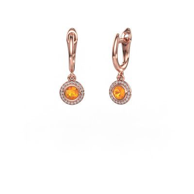 Pendants d'oreilles Noud RND 585 or rose citrine 4 mm