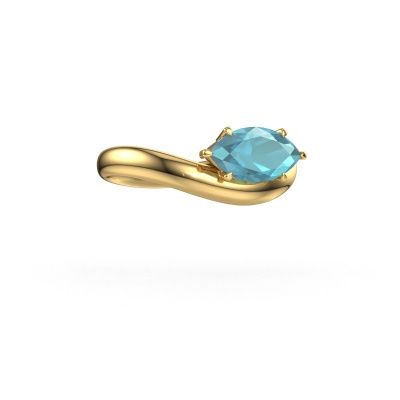 Engagement ring Floor MRQ 585 gold blue topaz 11x5.5 mm