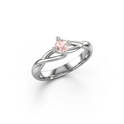 Engagement ring Paulien 585 white gold morganite champagne 4 mm