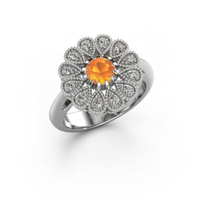 Verlobungsring Kaat 585 Weißgold Citrin 5 mm