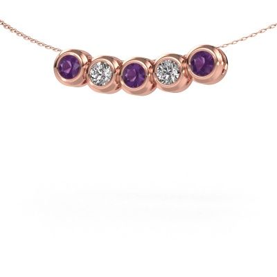 Necklace Kim 5 585 rose gold amethyst 4 mm