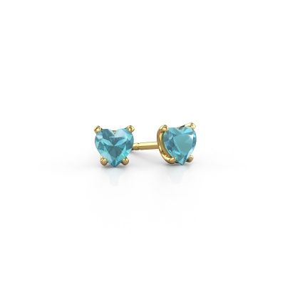 Ohrringe Sam Heart 585 Gold Blau Topas 5 mm