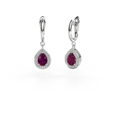 Pendants d'oreilles Ginger 1 950 platine rhodolite 7x5 mm