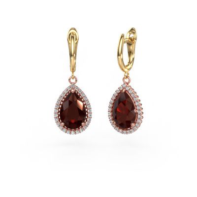 Pendants d'oreilles Tilly per 3 585 or rose grenat 12x8 mm