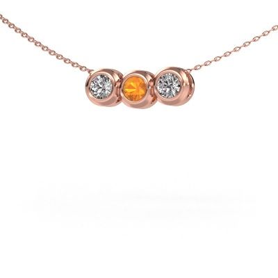 Collier Kim 3 585 or rose citrine 4 mm