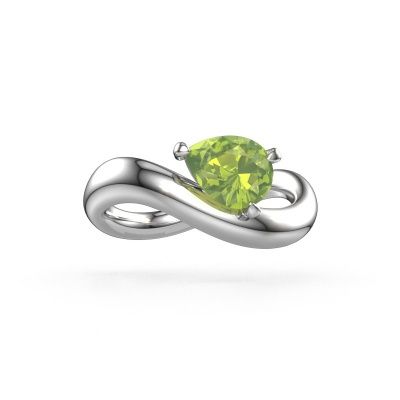 Engagement ring Chloe PER 950 platinum peridot 8x6 mm