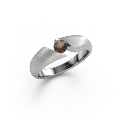 Verlobungsring Hojalien 1 585 Weißgold Rauchquarz 4 mm