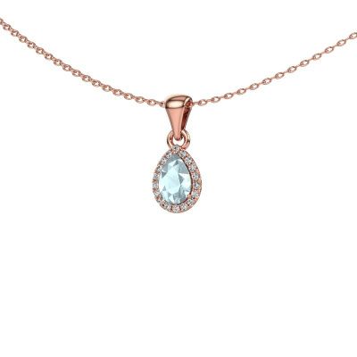 Pendant Seline per 585 rose gold aquamarine 6x4 mm